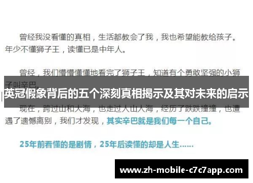 英冠假象背后的五个深刻真相揭示及其对未来的启示